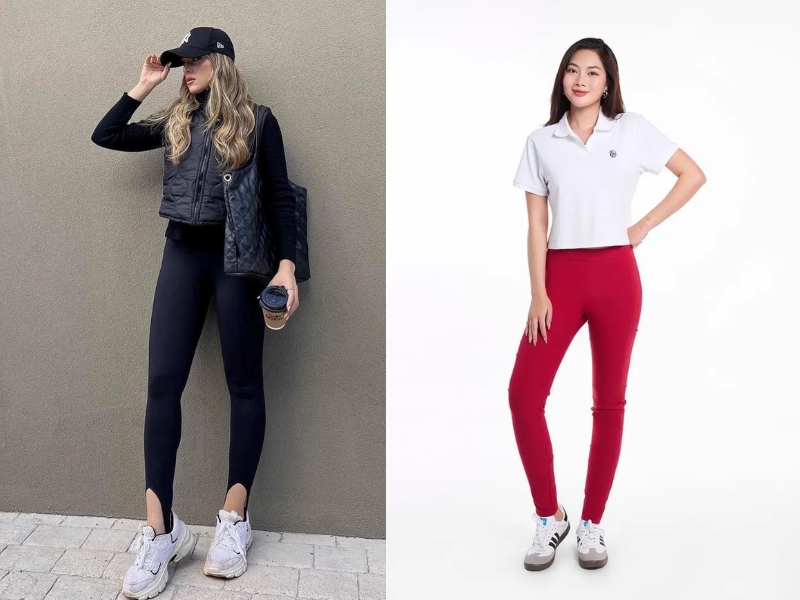 mix quần legging với áo