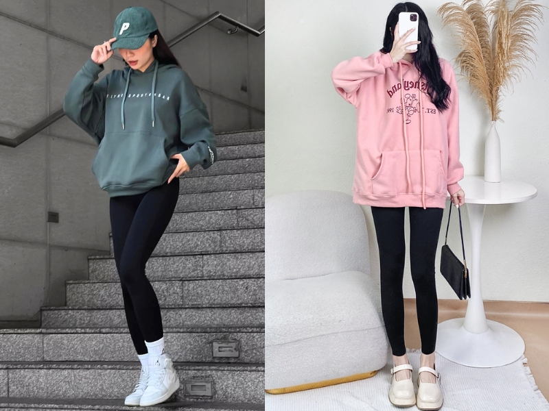 phối đồ với quần legging