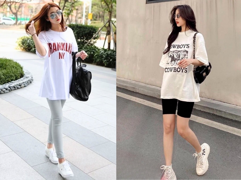 quần legging phối với áo gì