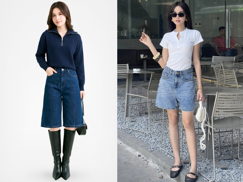 quần short nữ ngang gối