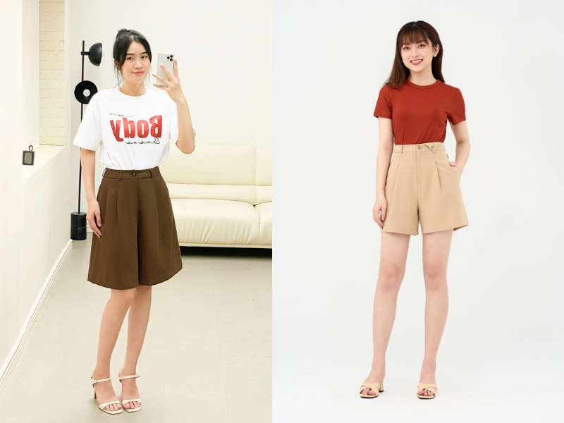 quần short nữ tới đầu gối