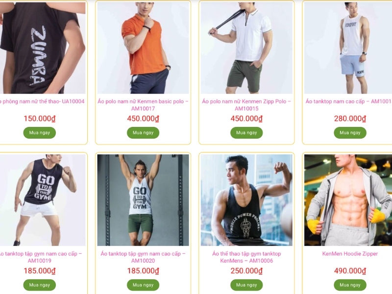 shop bán quần áo tập gym nam ở hà nội