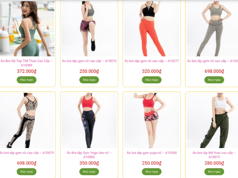 shop đồ tập gym nữ hà nội