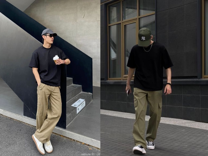 áo đen phối với quần màu gì nam