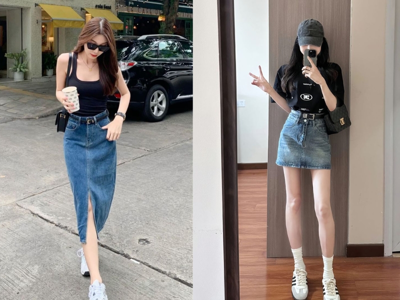 áo thun đen mặc với quần màu gì nữ