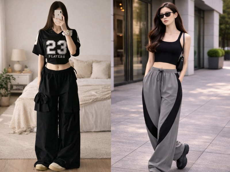 phối đồ với áo đen nữ