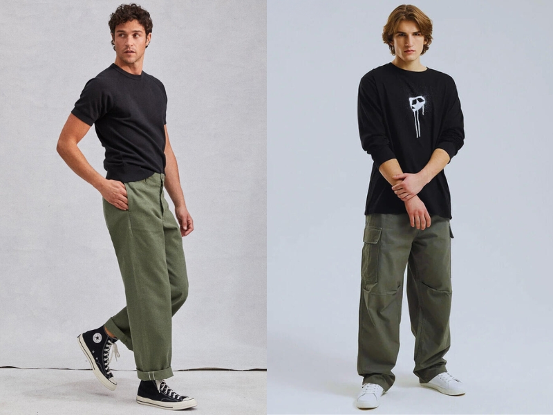 áo thun đen mặc với quần màu gì nam