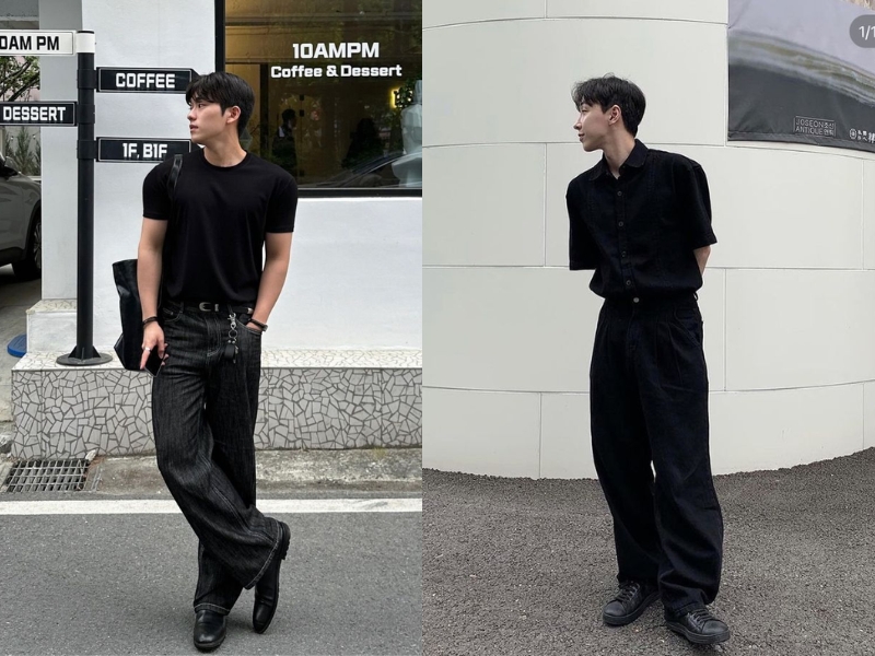 áo đen phối quần màu gì nam