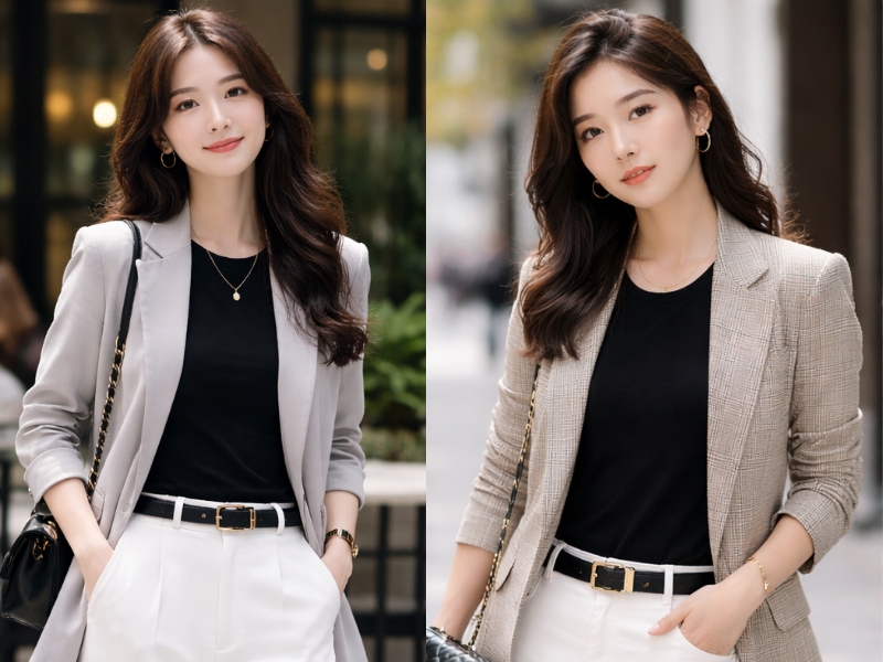 phối đồ với áo đen nữ