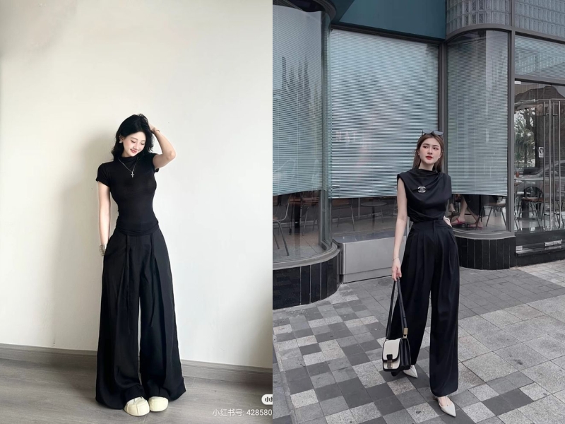 áo đen phối quần màu gì nữ