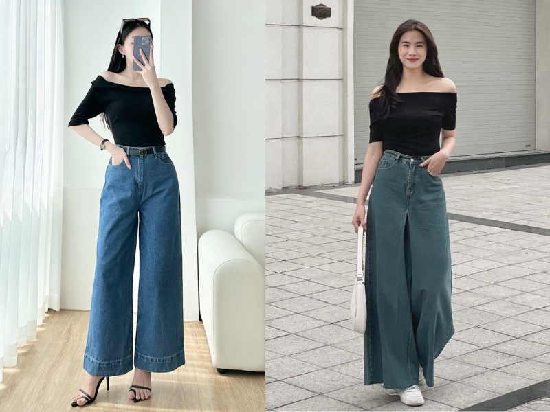 phối đồ với áo đen nữ