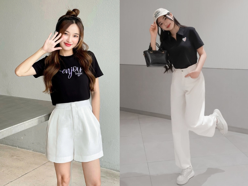 áo đen phối quần màu gì nữ