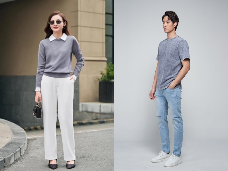 áo xám phối quần màu gì