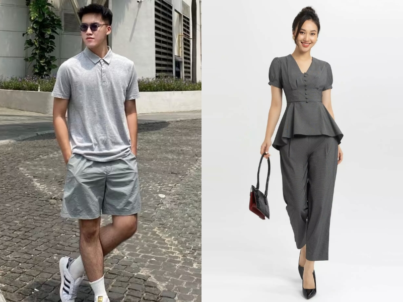 áo xám kết hợp với quần màu gì