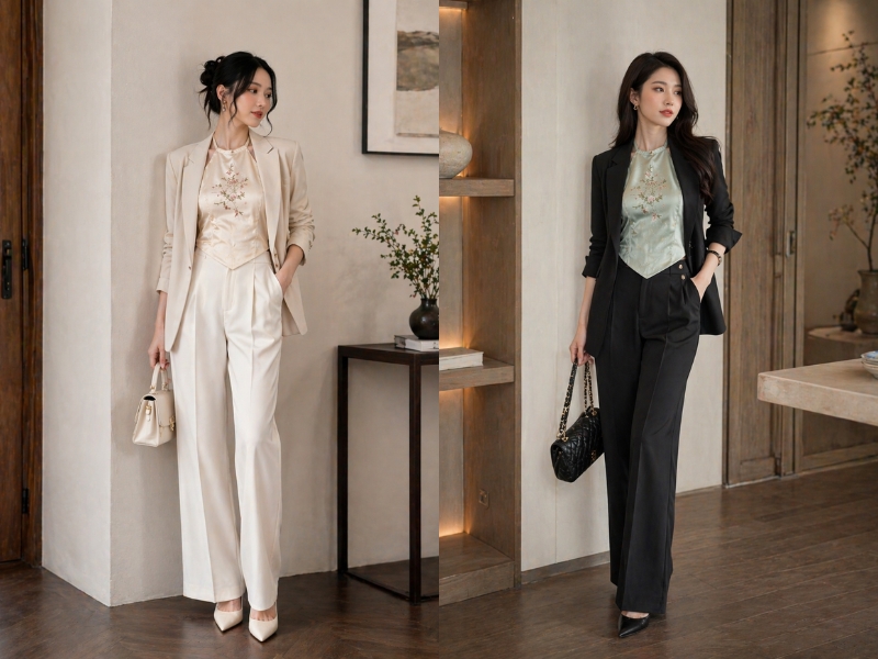 phối đồ với áo yếm 2 dây