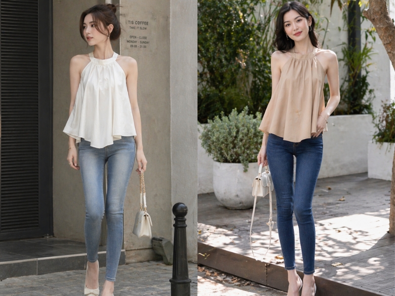 áo yếm phối với quần gì