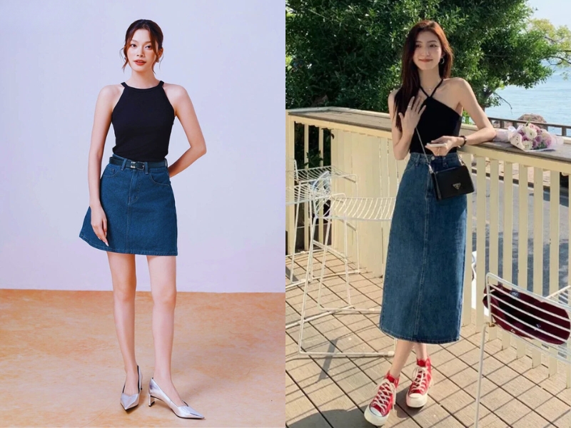 phối đồ với áo yếm 2 dây