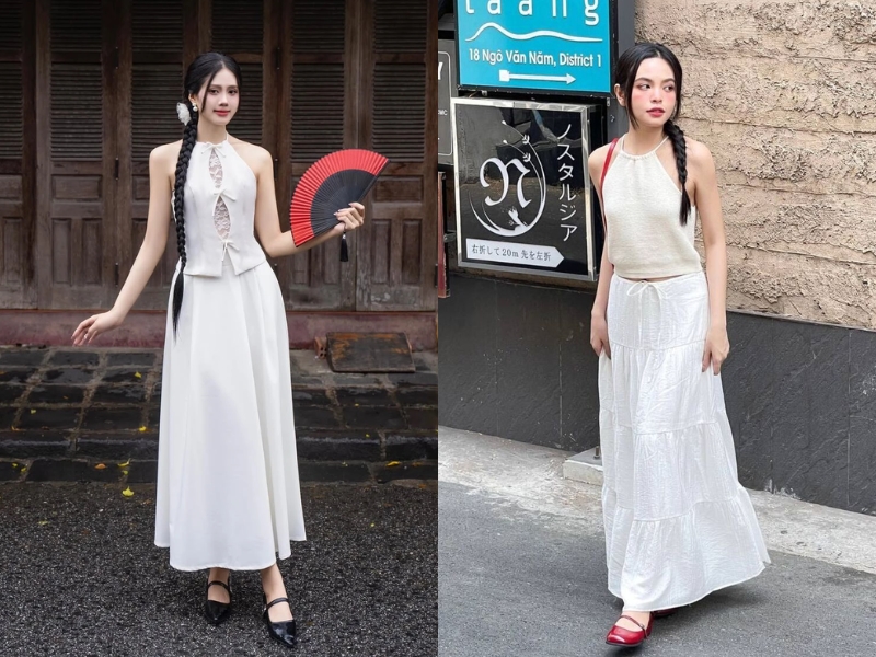 áo yếm phối chân váy