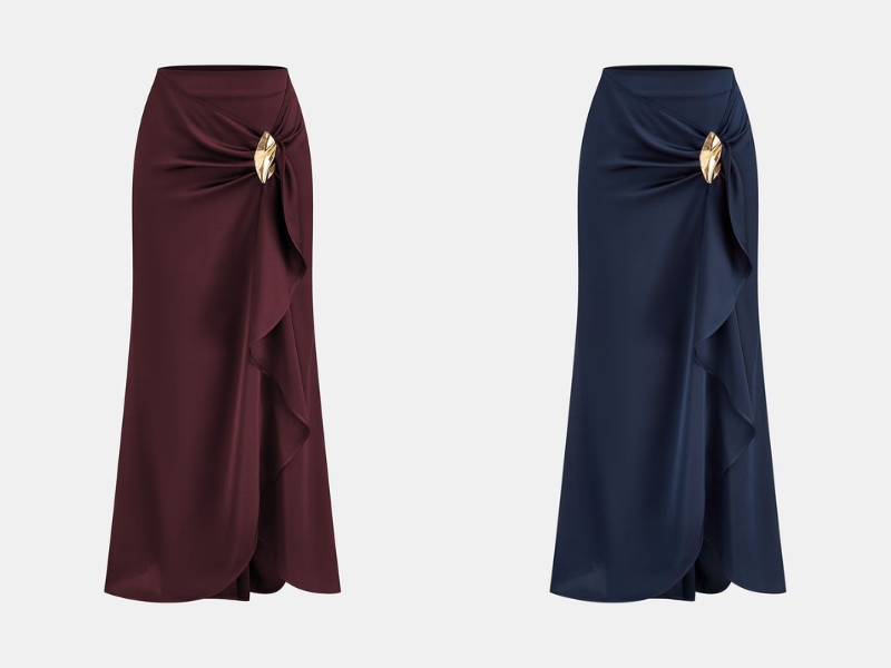 chân váy lụa satin mặc với áo gì