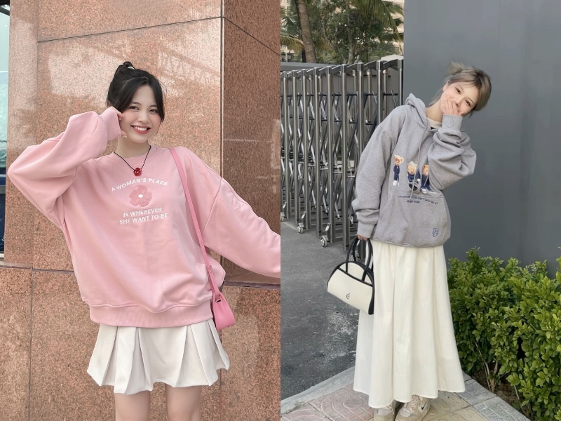 phối chân váy lụa