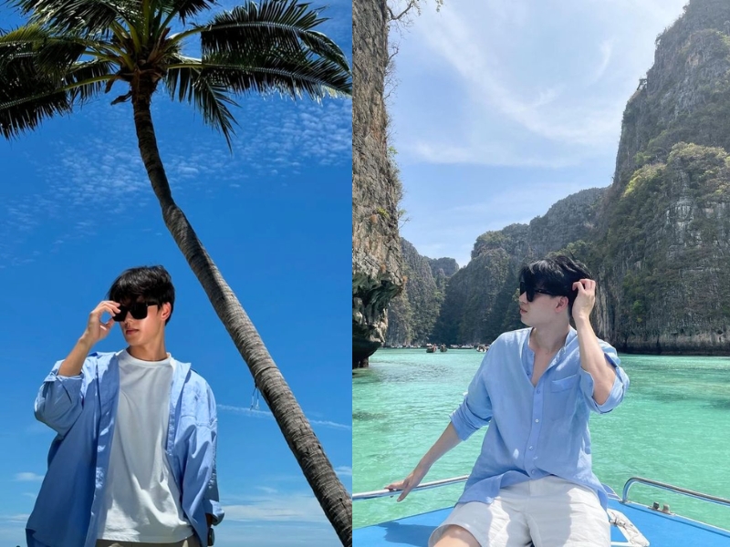 tạo dáng chụp ảnh đi biển cho nam