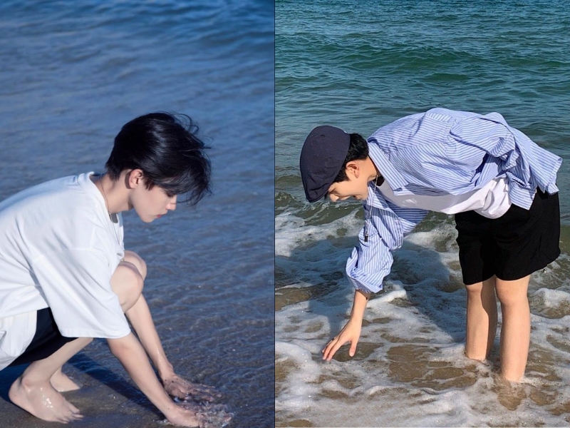 tạo dáng chụp ảnh biển nam