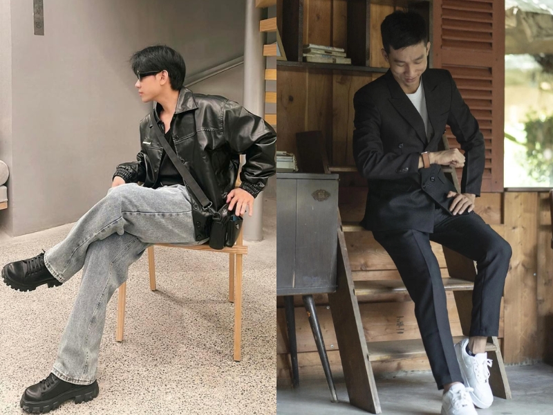 tạo dáng chụp ảnh uống cafe nam