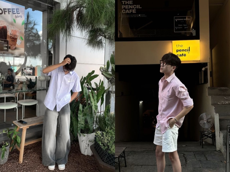 các kiểu chụp hình ở quán cafe cho nam