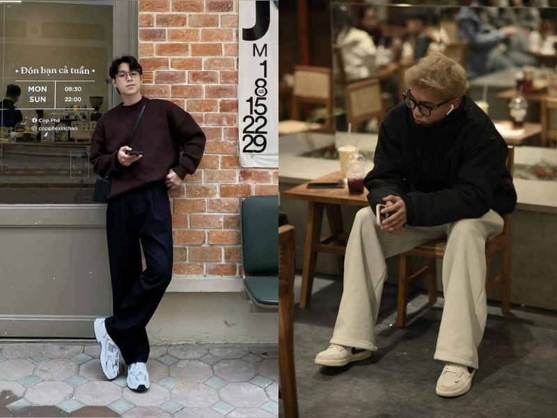 tạo dáng chụp ảnh ở quán cafe cho nam
