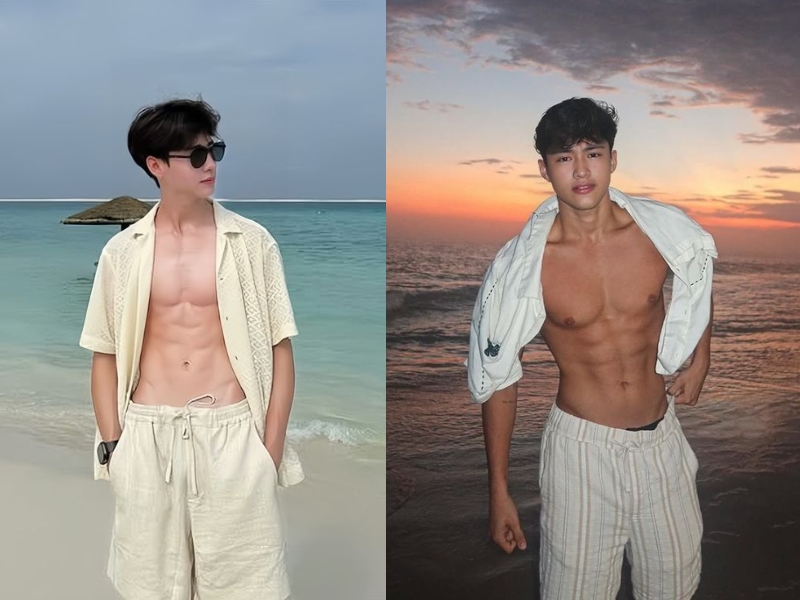 dáng chụp ảnh biển nam