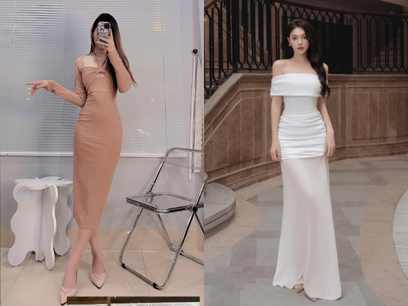 Bắt chéo chân kết hợp cùng váy body