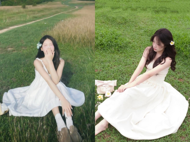 cách tạo dáng chụp ảnh đẹp khi mặc váy