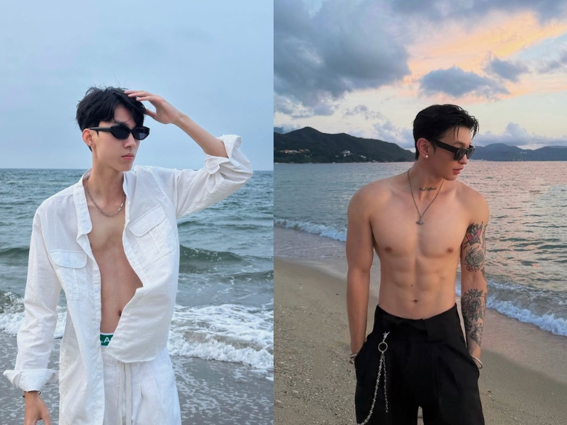 tạo dáng chụp ảnh đi biển cho nam