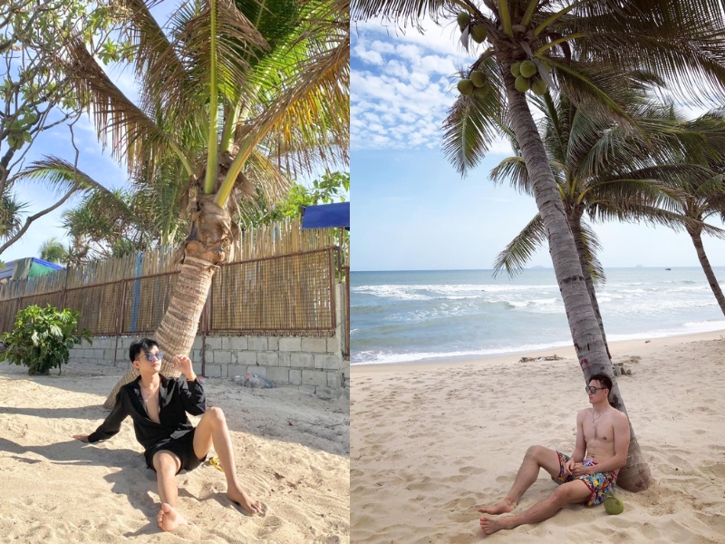 tạo dáng chụp ảnh đi biển cho nam