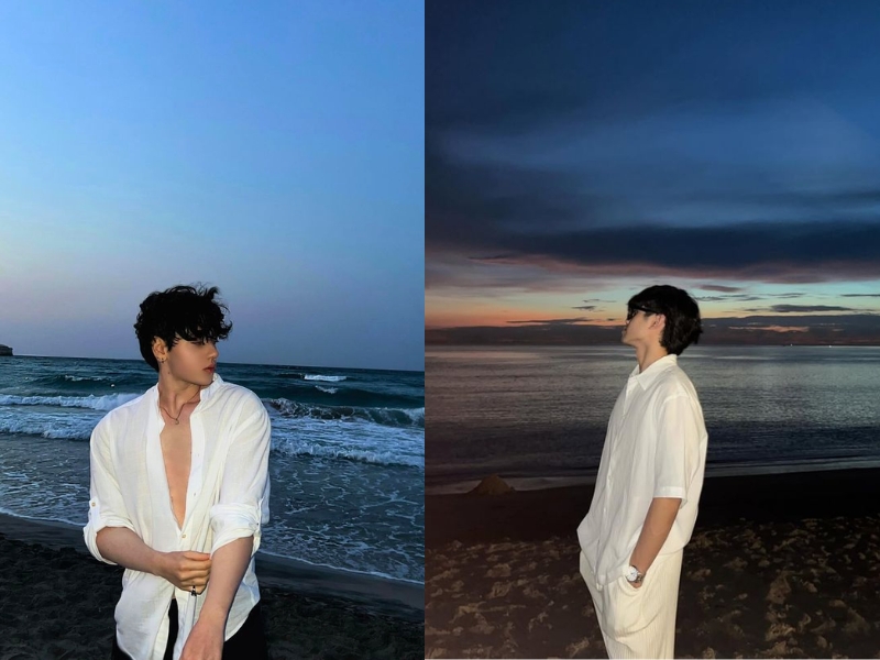 tạo dáng chụp ảnh đi biển cho nam