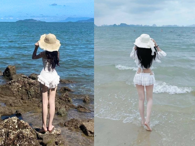 cách tạo dáng chụp ảnh bikini ở biển