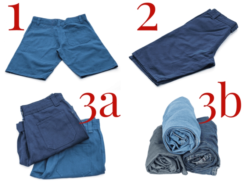cách gấp quần short