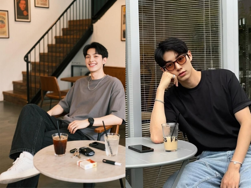 các kiểu chụp hình ở quán cafe cho nam