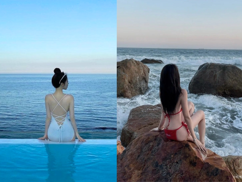 tạo dáng chụp bikini đẹp