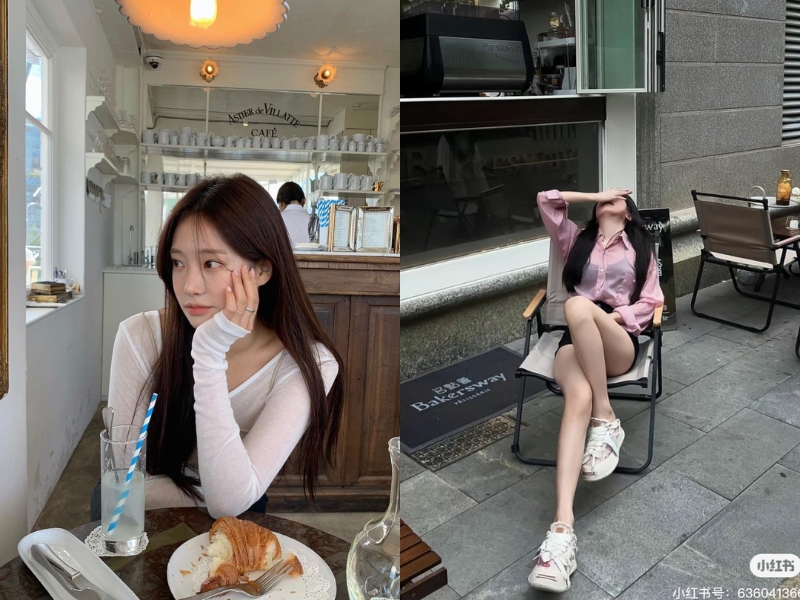 tạo dáng chụp ảnh ở quán cafe cho nữ