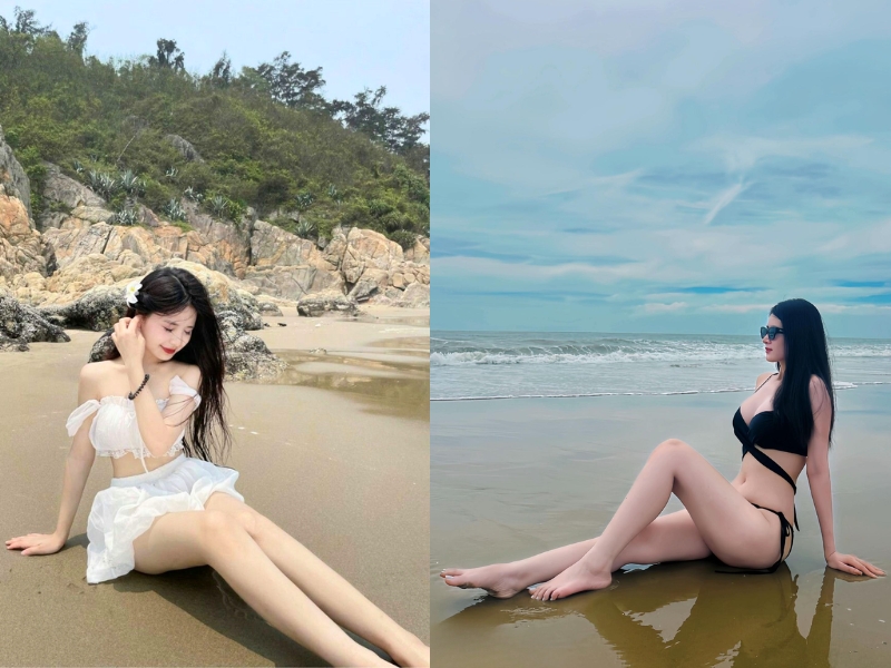 tạo dáng với bikini