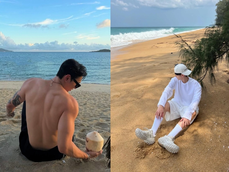 tạo dáng đi biển cho nam