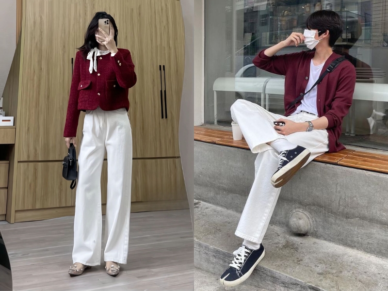 áo màu đỏ phối quần màu gì