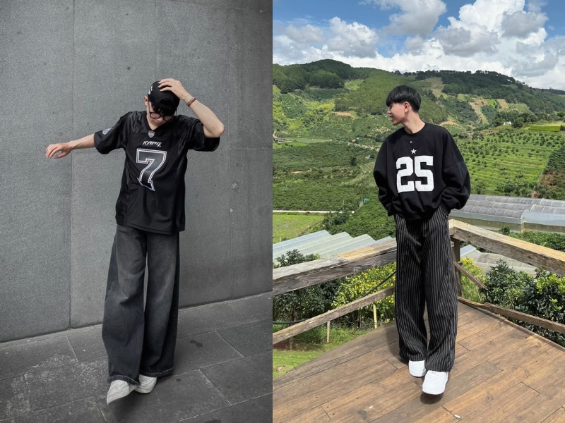 phối đồ với áo đen nam