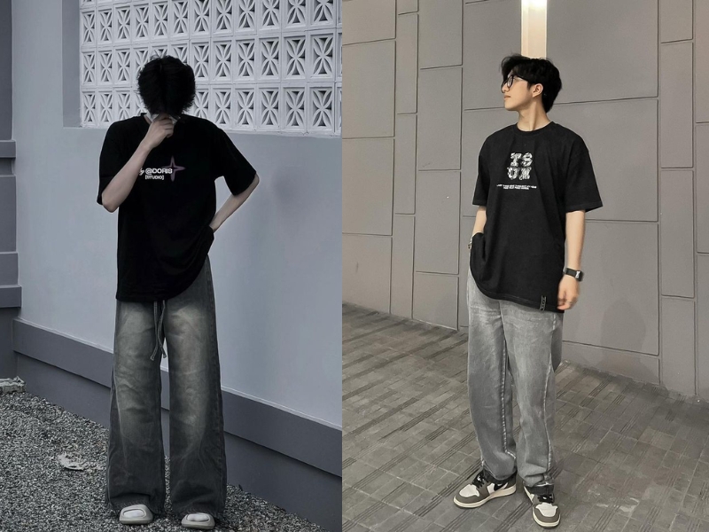 áo đen phối với quần màu gì nam