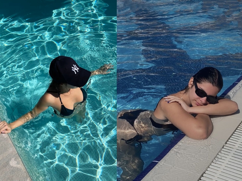 tạo dáng với bikini