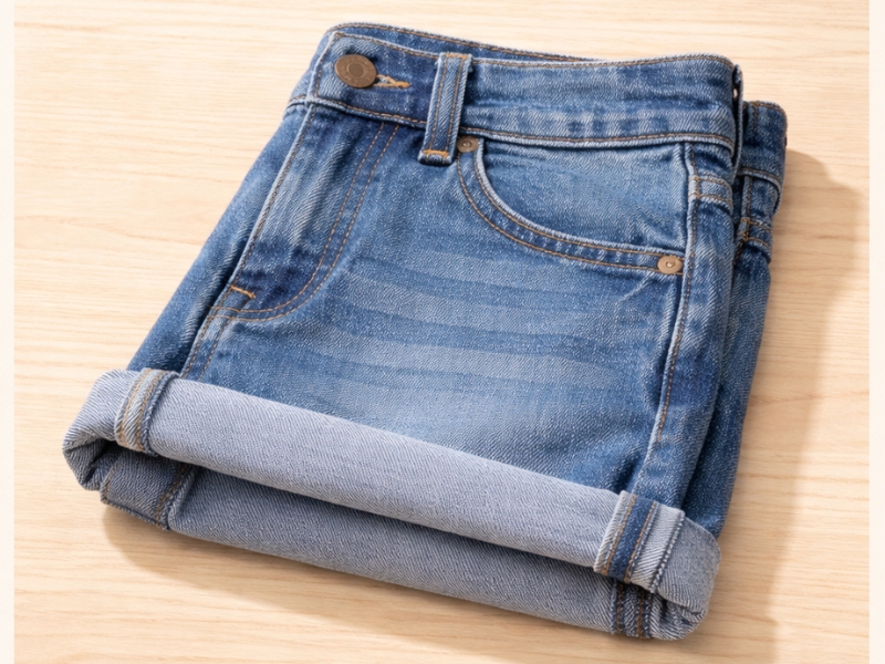 cách gấp quần short jean