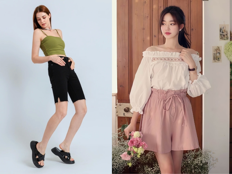 quần short nữ tới đầu gối