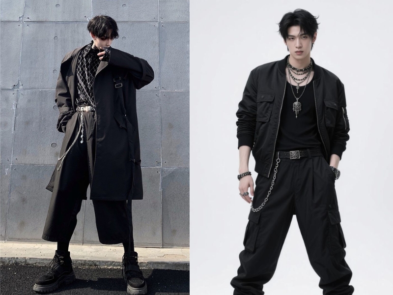 phối đồ với áo thun đen nam