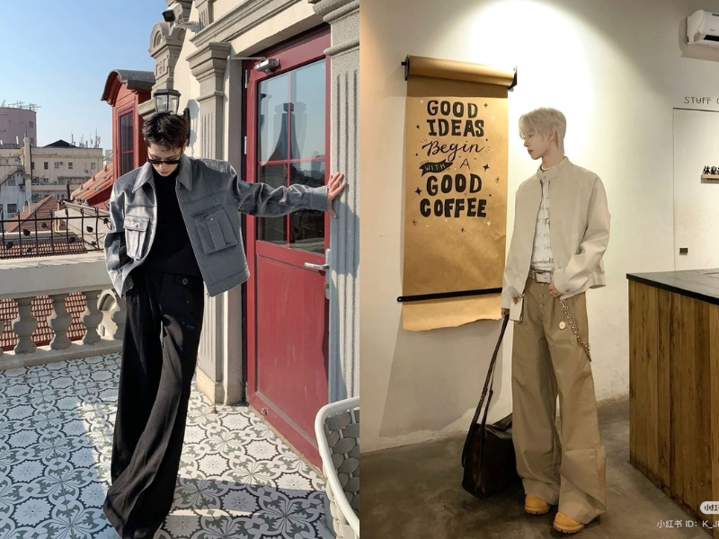 tạo dáng chụp ảnh uống cafe nam